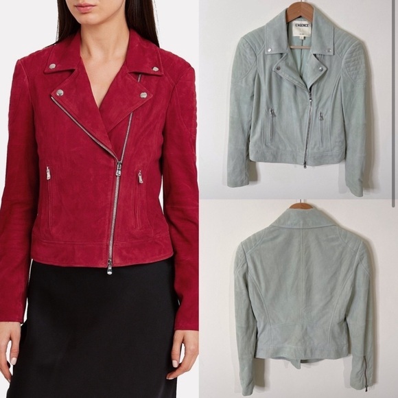 L'AGENCE Jackets & Blazers - L'AGENCE Light Green Ryder Suede Moto Biker Jacket Size XS NWOT